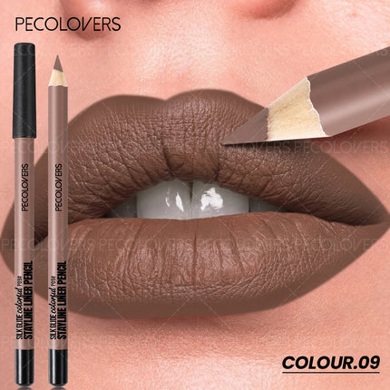 Matte Lip Liner Pencil - Slim Design,Single Velvet Matte Lip Liner