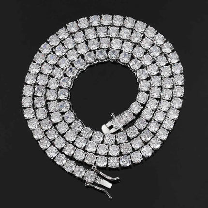 New D VVS1 Moissanite Tennis Necklace 3/4/5/mm for Women Luxury Exquisite 925 Sterling Silver Jewelry Simulated Diamond Gifts