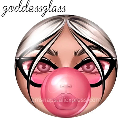 Matryoshka Doll Face Girl Sunglasses 12mm/18mm/20mm/25mm Round photo glass cabochon flat back Making findings Jewelry