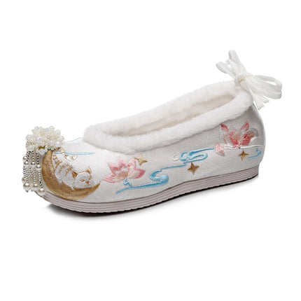 Chasing Moon Hot Sale Of The Season New Style Ming Dynasty Hanfu Shoes National Style Upturned Head Cotton Shoes Ancient Wedding