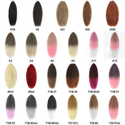 Brazilian Braids Synthetic Crochet Hair Afro Curls Braiding Hair Extensions For Women African Braided Kinky Curly Hair OmbrePink