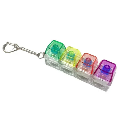 #LED Keyboard Keychain Fidget Toys Crystal Clicker Sensory Toy for Stress Relief Keyboard Keychain Fidget Gadget for Adults Kids