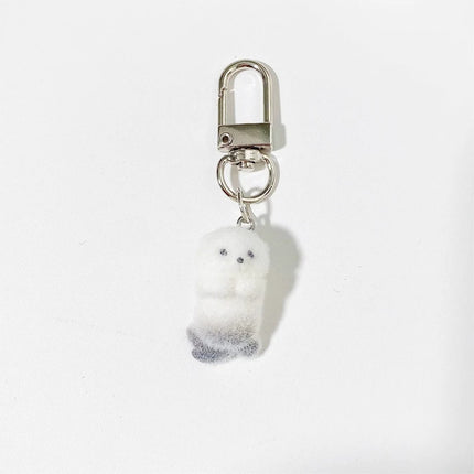 Fluffy Cute White Sheep Keychains Resin Mini 3D Animal Key Ring Holder Bag Charms Car Pendants Gift