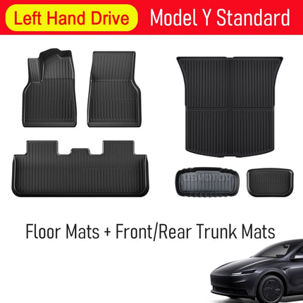 Floor Mats for Tesla Model Y Standard  2026 2025 Trunk Mat Cargo Liner Frunk Backrest Mats Accessories (Standard Models Only)