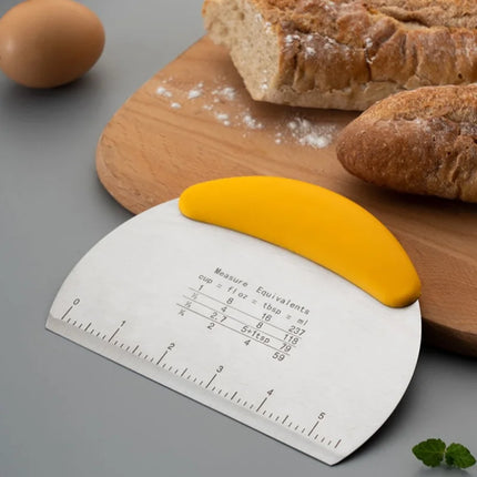 1PC Stainless Steel Cutting Blade Baking Flour Cutting Tape, Graduated Cutting Strip, Rolling Sugar Scraper Baking Tool.
