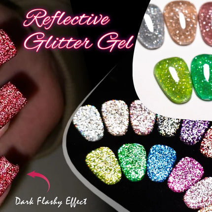 7Ml Reflective GlitterGel Nail Polish Bright Sparkling Silver Color Semi-permanent Soak Off Nail Art UV Varnish Nail Supplies