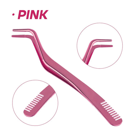 1PC Eyelash Tweezer Stainless Steel Anti-Static Eyelash Extensions tweezers Makeup Tools