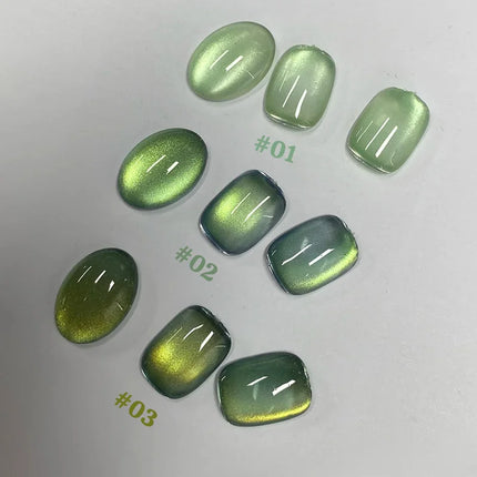 1-9pcs WS Autumn Winter Nail High-density Green Glass Bead Cat Eye Gel Nail Polish 2025 Popular Whitening Nail Art Nail Supplies