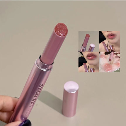 Rouge à Lèvres Violet Gris Fumé Fini Velours Mat Application Douce Mousse à Lèvres Teinte Lèvres Imperméable Brillante Effet Miroir Maquillage Non Décolorant