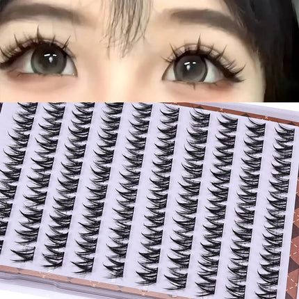 Glue-free Self-adhesive False Eyelashes Voluminous Fluffy Thick Natural Curling W-shaped Sunflower Lash Extension DIY Manga Eyes