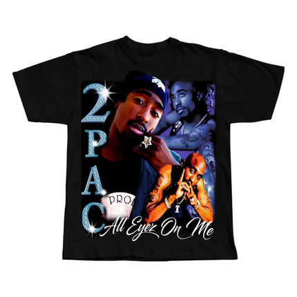 Tupac Shakur Crew Neck Printed T-Shirt Women Men Oversize Fit Short Sleeve Street Harajuku High Quality Cotton Casual Clothing