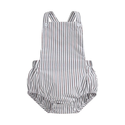 Summer Toddler Baby Girls Boys Overalls Romper Casual Sleeveless Plaid Stripe Print Jumpsuit Fashion Infant Newborn Clothes