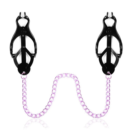 Metal Nipple Clamps Clips with Chain Clitoris Stimulator Steel Nipple Breast Clamps Slave Bondage Flirting Women Sex Toy