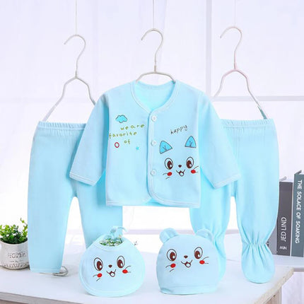 Newborn Baby Sets (5pcs/set) Soft Clothing Cotton Fashion Boys Girls Suits