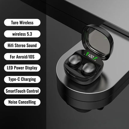 Mini Bluetooth 5.3 Earphones Invisible Headphones Sports TWS Wireless Headsets HiFi Stereo Noise Reduction Earbuds for Xiaomi