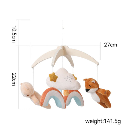 Baby Crib Mobile Rattle Toy For 0-12 Months Cartoon Felt Forest Animal Bed Bell Hanging Wooden Bracket Mobile Newbaby Rattle Toy
