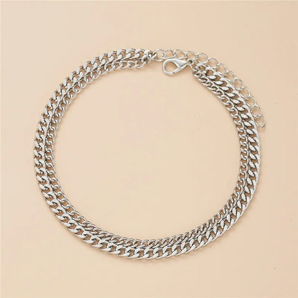 YOBEST Gold Color Double-Layer Anklets For Women Girl New Trend Leg Chain Waterproof Jewelry Gift Party