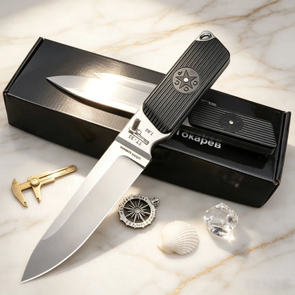 Urakov TT33 - A high-end outdoor knife from Russia, made of DC53 steel, with a carbon fiber sheath, suitable for hiking trips.