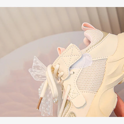 Autumn Sneakers For Kids Korean Style Trend Fashion Girl's Sneakers Soft-soled Breathable Teenager Children Sport Shoes
