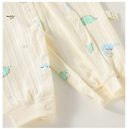 2026 Newborn Baby Romper Spring Autumn 0-24M Girl Boy Cotton Onesie Infant Cartoon Print Soft Breathable Sleepwear Kids Clothing