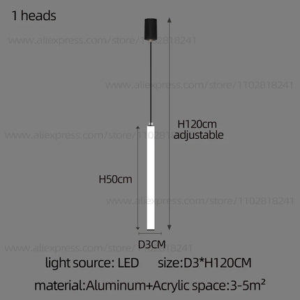 Minimalist Chandelier LED Stair Strip Lamp Duplex Building Interior Lighting Lamps Modern Dining Table Living Room Pendant light