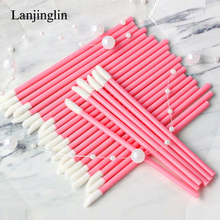 New 50 Pieces Lip Brushes Soft Lipstick Mascara Wands Applicators Eyelash Cleaner Cosmetic Brushes Women Make Up Tools