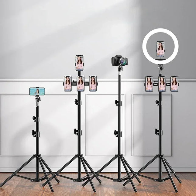 160cm Live Broadcast Tripod Stand Camera Anchor Selfie Light Frame Metal Thermometer Phone Holder