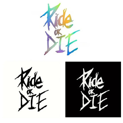 3pcs 5.6 X 8cm Bike Frame Stickers Ride or Die Top Tube Decals for MTB Bicycle Decorative Frame Bike Auto Motorcycle Accessories