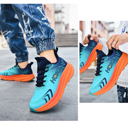 Carbon Plate Air Cushion Running Shoes for Men Soft Chunky Sneakers Women Daily Commuting Shoes Outdoor Casual Walking Shoes