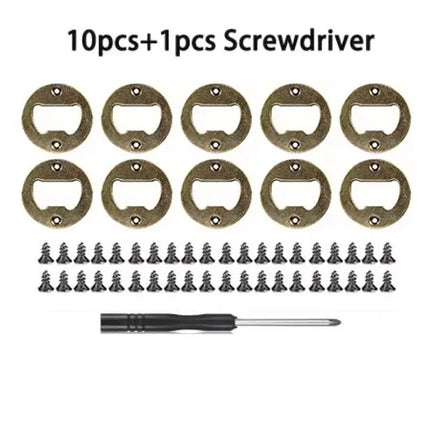 Bottle Opener Insert w/screw 40mm Round Iron Corn Beer Open Antique Bronze Silver fit for Bar/Home/Restaurant/Kitchen/Pub