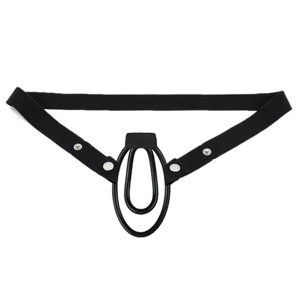 Male Penis Ring Mini Chastity Cage Auxiliary Belt Set Elastic Belt Adjustable Underwear Rope Scrotum Ring Sex Toy