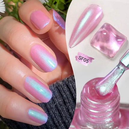 7ml Glitter Nail Polish Colorful Bright Sparkling Glitter Pearl Nail Art DIY Decoration No Need of Lamp to Cure