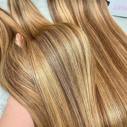 16A Grade P4/27 Straight Highlight Ombre Colored 100% Raw Virgin Human Hair Bundles Brown Hair Weave Extensions For Women