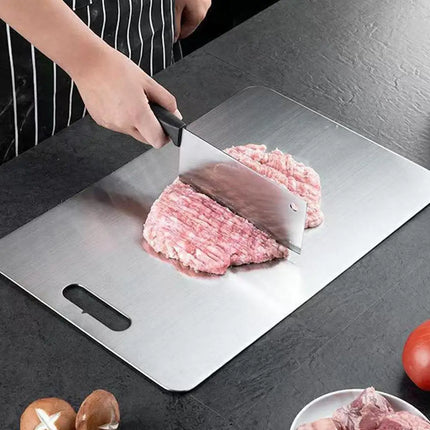Cutting Boards for Kitchen Stainless Board 304 Steel Thickened Double Sided Food Grade Portable Fruit Meat Chopping