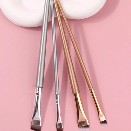 4PCS Liquid Eyeliner Brush Ultra Thin Fine Oblique Angle Flat Head Eyebrow Brush