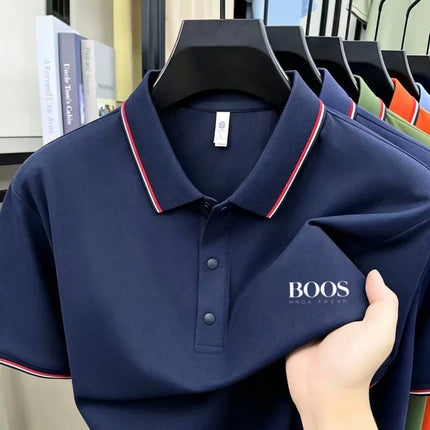 Men's summer new hot selling short sleeved printed logo high-end casual breathable fashion polo shirt comfortable T-shirt top