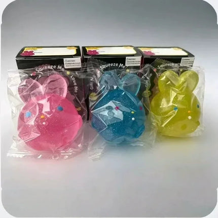 NeeDoh Jelly Hops Coelho Squishy Anti-Estresse Bola Gel Macia Anti-Ansiedade Fidget Sensorial, Brinquedo de Apertar para Present
