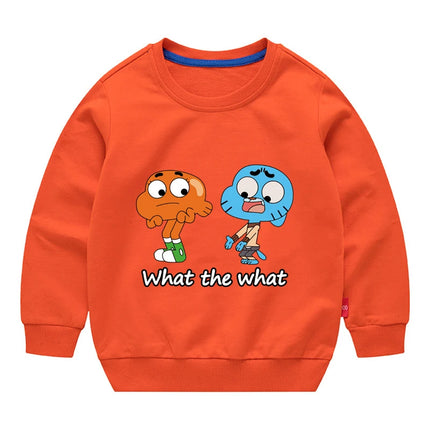 The Amazing World Of Gumball Kids Sweatshirt 100% Cotton O-neck Long Sleeve T-Shirt 3-12Years Kids Cartoon Sports Hoodie