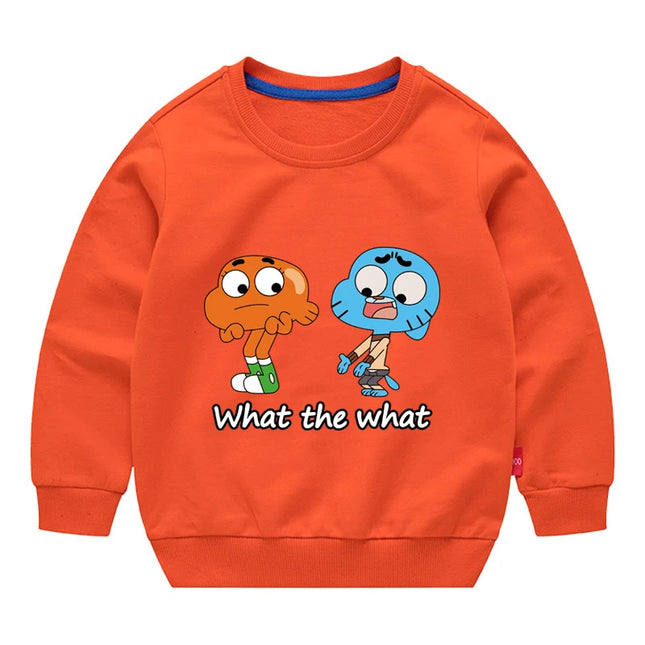The Amazing World Of Gumball Kids Sweatshirt 100% Cotton O-neck Long Sleeve T-Shirt 3-12Years Kids Cartoon Sports Hoodie