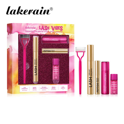 Super value cosmetics set Luxury eyelash set, eyelash care (eyelash essence, peptide mascara, curling mascara, makeup remover, e