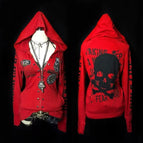 S 40-47.5kg / Red skull letter jacket