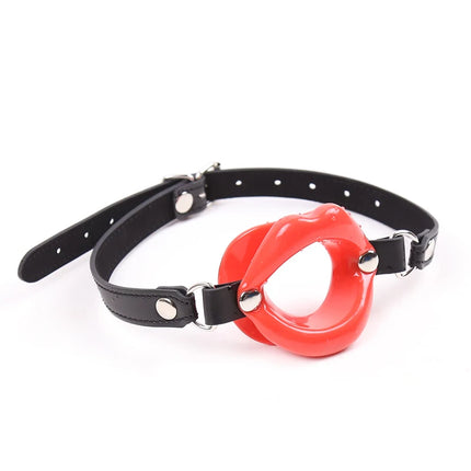 Silicone O Lips Open Mouth Gag Ball PU Leather Strap Bondage Slave Bdsm Gag Sex Toys For Women Adult Game