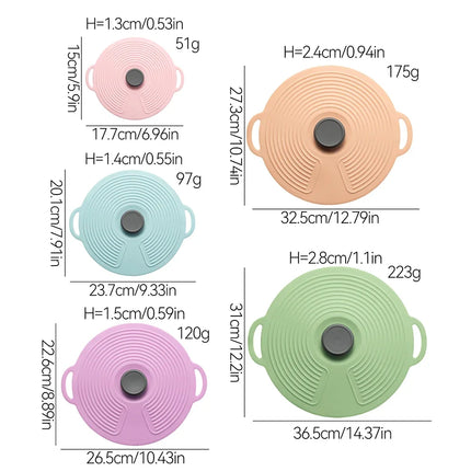 1/5Pcs Anti Overflow and Dustproof Silicone Pot Cover Fresh Keeping Cover Refrigerator Microwave Oven Sealed Pot Cove