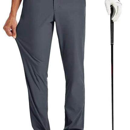 Men's Golf Pants 30"/32"/34" Stretch Work Dress Pants Slim Straight Lightweight Quality Business Trousers Casual Suit Pants