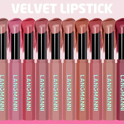 Nude Pink Matte Lipstick 12 Colors Waterproof Long Lasting Lip Sticks Not Fading Sexy Red Velvet Solid Lip Gloss Women Makeup