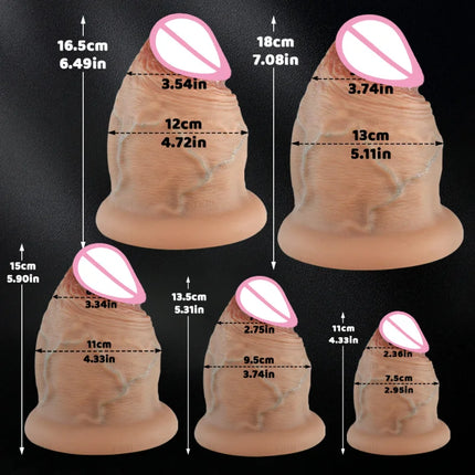 5 sizes Silicone Dildos Butt Plug Thick Anal Plug Realistic Huge Thick Dildo With Suction Cup Adults Toys Sex Toys For Women Man