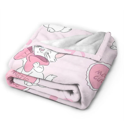 Aristocats Marie Cat Knitted Blankets Pink Wool Throw Blanket Summer Air Conditioning Portable Soft Warm Bedspread