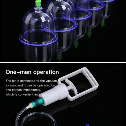 12/6Pcs Vacuum Cupping Set Suction Cups Back Massage Body Cup Detox Massage Body Cups Vacuum Cupping Anti Cellulite Massage Jars