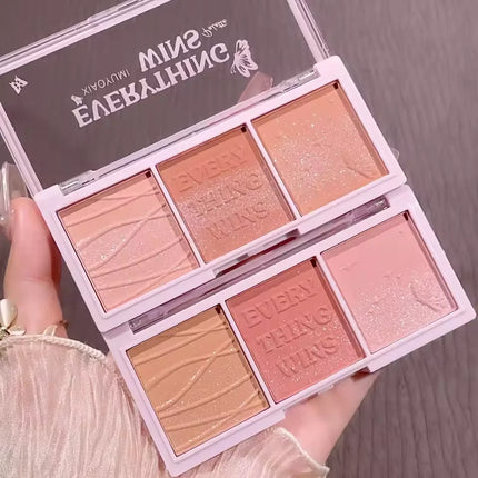 Secret Garden three-color blush eye shadow almond milk tea nude makeup natural color enhancement long-lasting powder