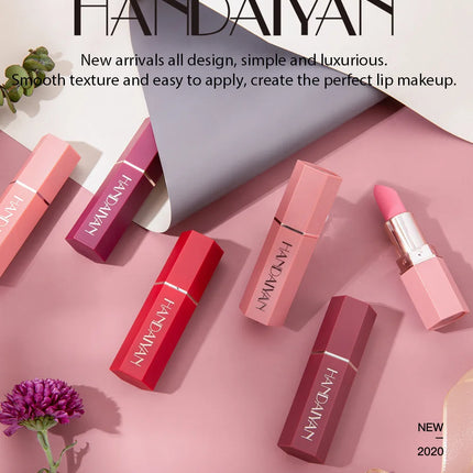 6 Colors Nude Matte Lipstick Waterproof Velvet Lipsticks Sexy Red Brown Pigments Makeup Long Lasting Profissional Lips Cosmetics
